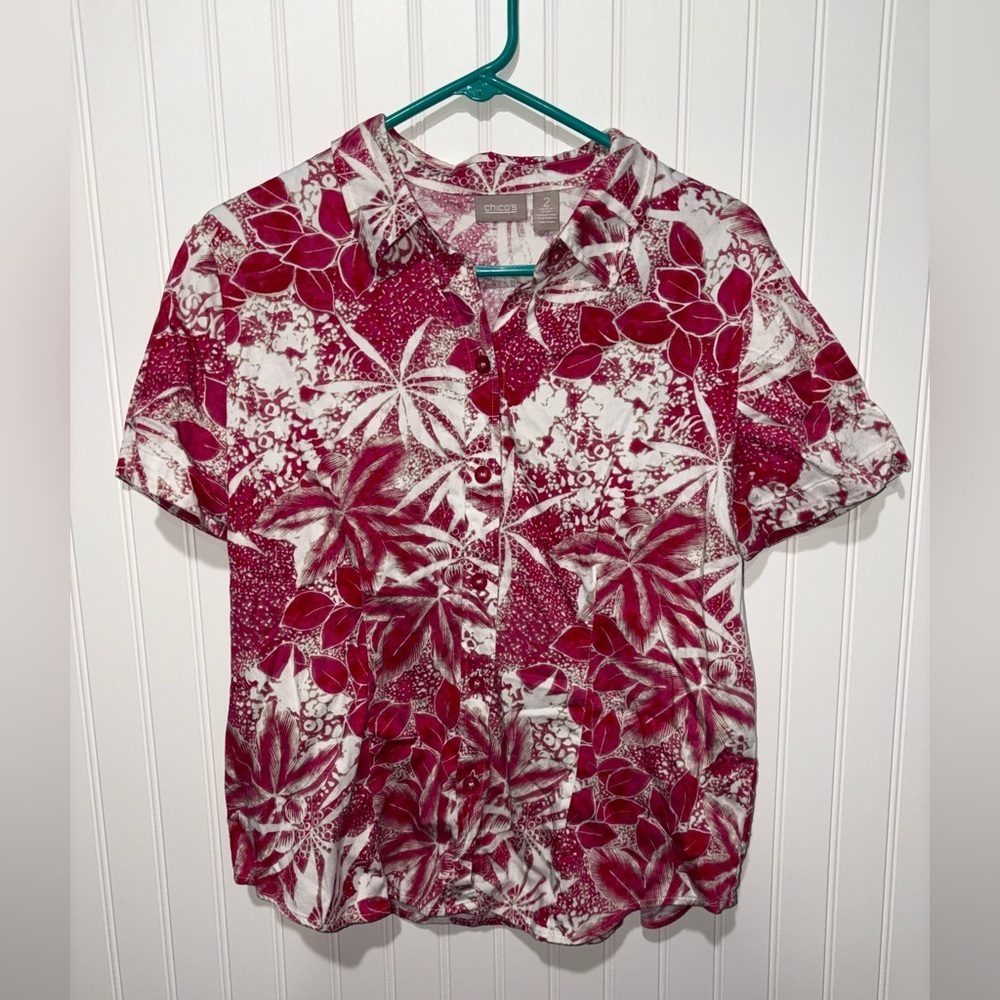 Vintage Chicos Floral Button-Up Shirt| Size Medium